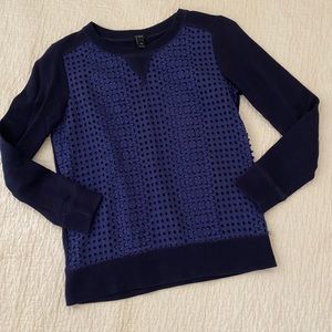J Crew Navy Eyelet Sweatshirt